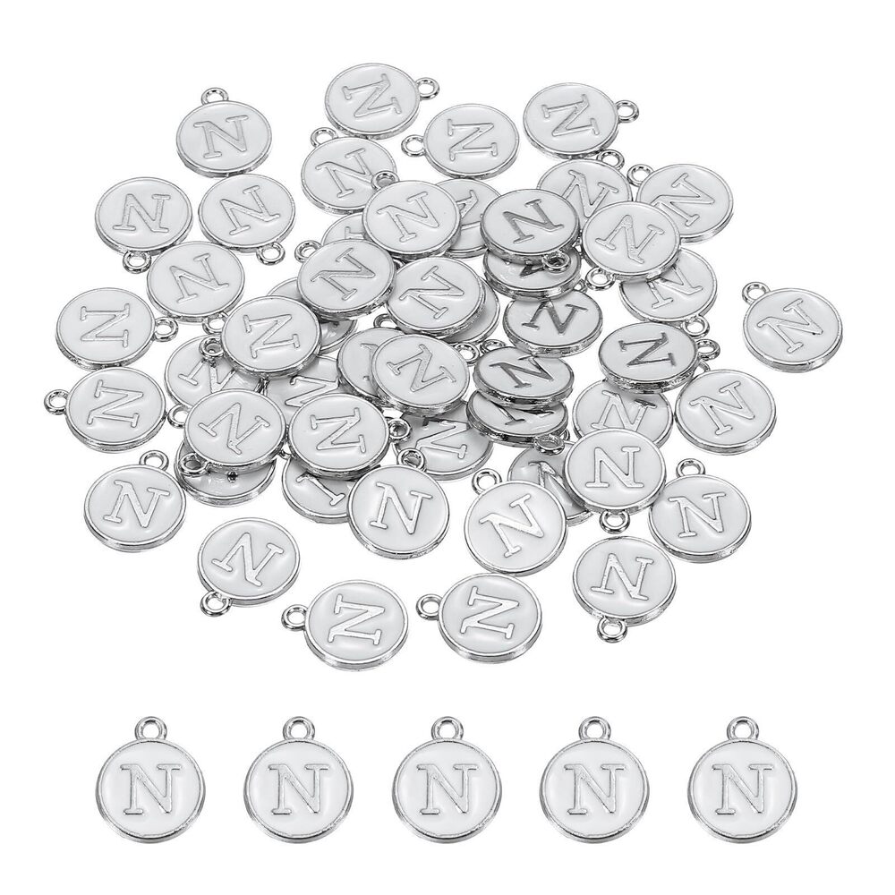 3544 Alphabet N Enamel Letter Charm Jewelry White Pendant for Jewelry